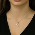 thumbnail image 4 of Collar De Estrella Mitad De Zirconias Para Mujer Plata 925 Plateado, 4 of 5