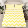 thumbnail image 2 of Feelyou Modern Abstract Child Twin Sheet Sets, Stripe Waves Yellow Bedding, 3pcs, 2 of 7