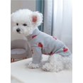 thumbnail image 3 of Valentine's Day 1pc Pink Pet Clothes High Collar Warm Casual Style Two Feet Jumpsuit Heart Patterned T-Shirt Suitable For Small And Medium-Sized Dogs,, 3 of 4