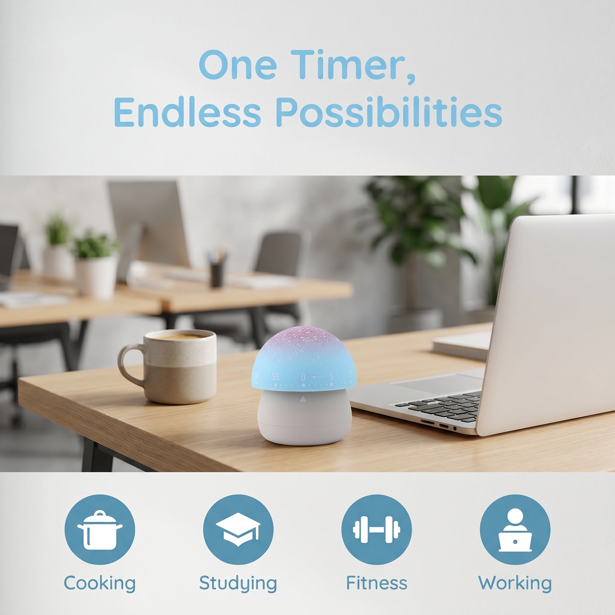 Unique Bargains 60 Minute Kitchen Durable Digital Visual Timer for Cooking Beige