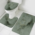 thumbnail image 3 of Sage Green Marble Bath Mat 3 Piece Bathroom Rug Set, Modern Abstract Art Ink Painting Non Slip Bath Rug Contour Mat and Toilet Lid Cover, Absorbent Shower Mats Soft Bath Rugs and Mats Sets, 3 of 8