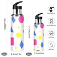thumbnail image 2 of Yayeee 20oz Insulated Water Bottle Double Wall Stainless Steel with Flip Straw Lid, Yellow Retro Round, 2 of 7