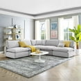 thumbnail image 2 of Sectional Sofa Set, Velvet, Light Grey Gray, Modern Contemporary Urban Design, Living Lounge Room Hotel Lobby Hospitality, 2 of 10
