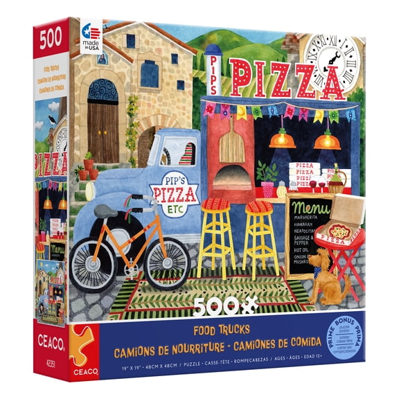 Ceaco Pips Pizza Truck (Stephanie Peterson Jones) 500 Piece Interlocking Jigsaw Puzzle