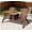 Rustic Brown, variant on Outdoor Sofa, Double Adirondack Chair Loveseat,Double Wooden Adirondack Chair with Ice Bucket,Outdoor Loveseat with High Backrest, Rustic Brown Patio Furniture,Solid Wood Outdoor Sectional