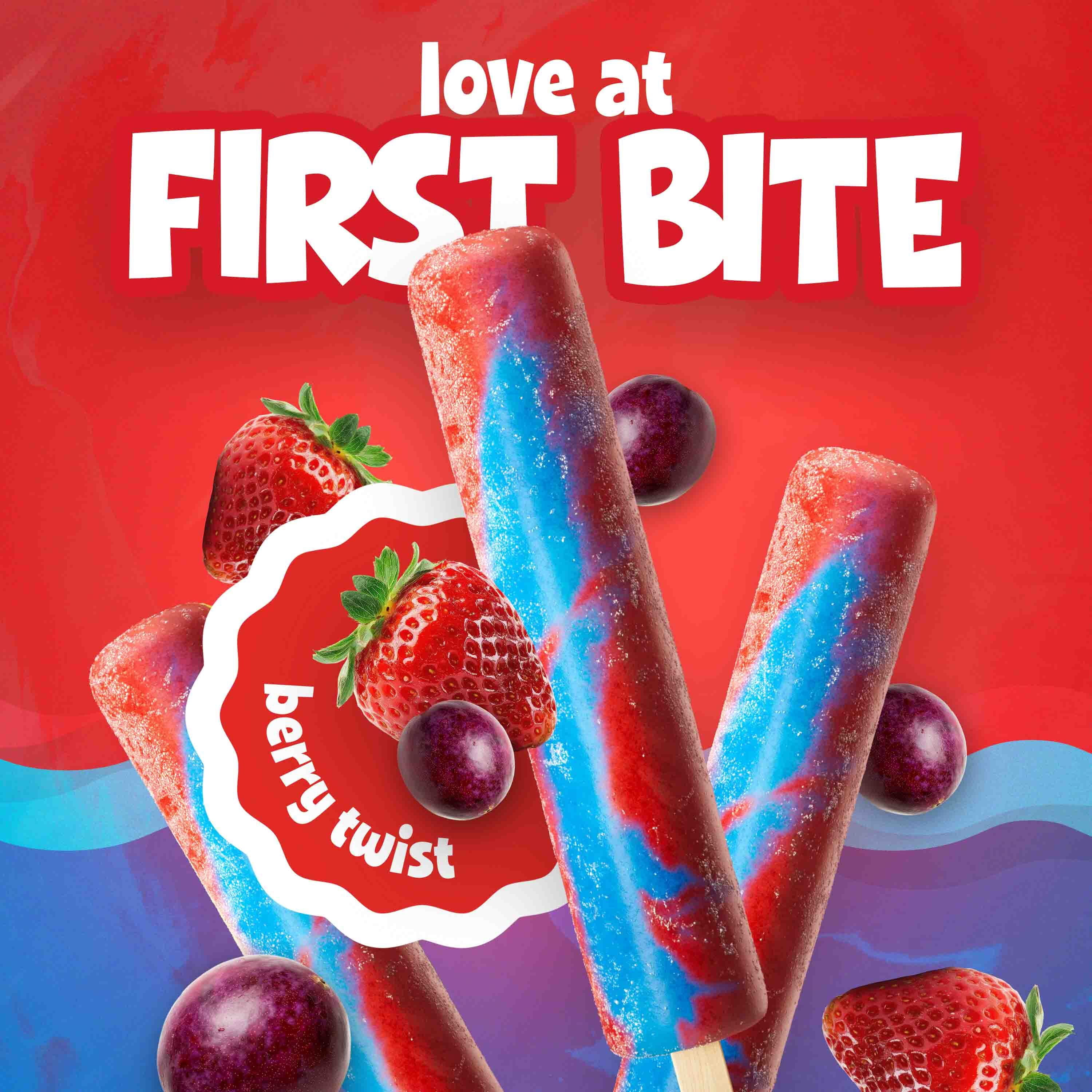Budget Saver Monster Pops, Berry Twist, 12 Count, Frozen Popsicles with Natural Colors