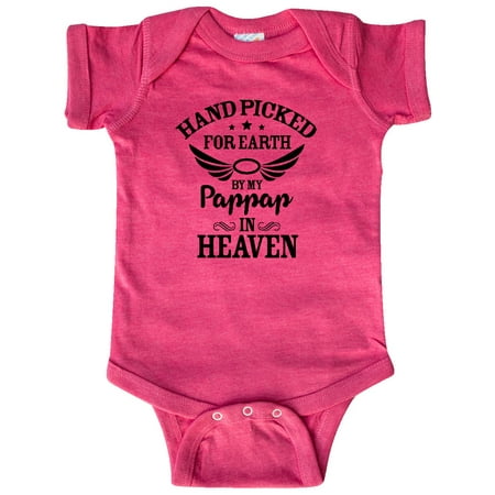 

Inktastic Handpicked for Earth By My Pappap in Heaven with Angel Wings Gift Baby Boy or Baby Girl Bodysuit