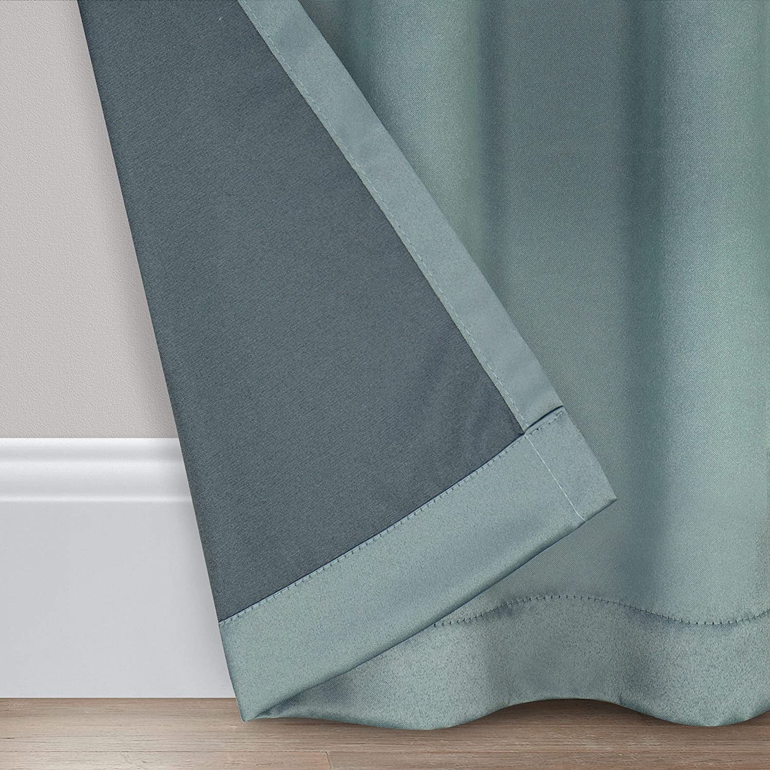 Eclipse Solid Thermapanel Room Darkening Rod Pocket 54 x 63 Panel in Blue River