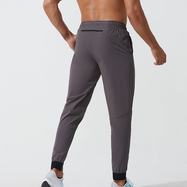 Pantalones deportivos largos para hombre, para senderismo, secos, atléticos, para entrenamiento, informales, deportivos, con bolsillos con cremallera, de poliéster.