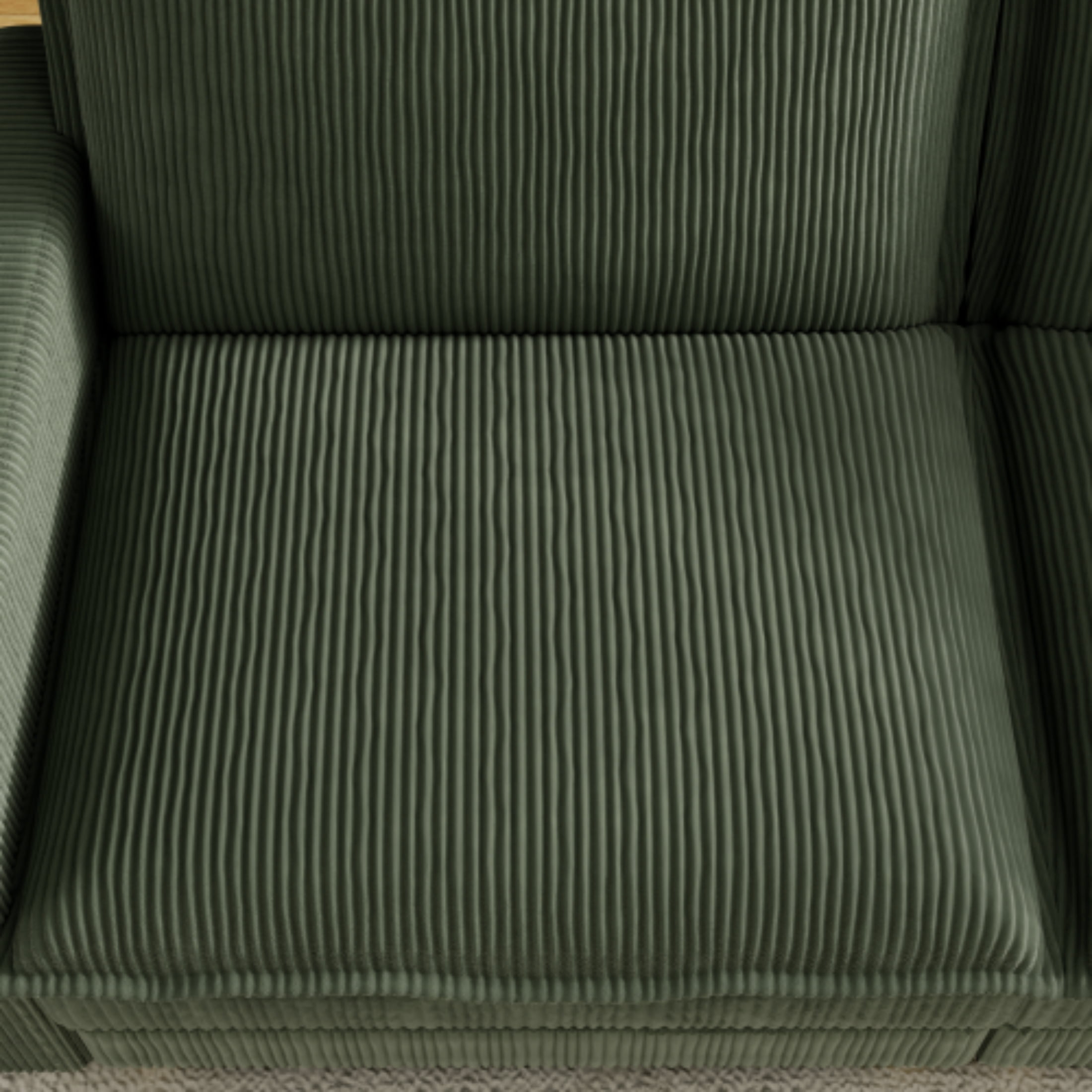 Vinform Upholstered Armless Sofa Chair, Compose 2/3/4 Seat Couch, Green