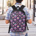 thumbnail image 5 of Uemuo cartoon Skull rainbow space Printed Durable 17-inch Student Backpack - Lightweight, Waterproof, Adjustable Straps, Ideal for School, Work, Travel, 5 of 5