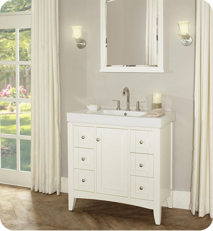 Fairmont Designs 1512 V3618 Shaker Americana 34 3 4 Single Bathroom Vanity With Six Drawers In Polar White Walmart Com Walmart Com
