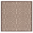 thumbnail image 2 of Safavieh Courtyard Holly Geometric Indoor/Outdoor Area Rug, Chocolate/Natural, 6'7" x 6'7" Square, 2 of 9