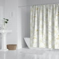 thumbnail image 2 of White Gold Leaf Hexagon Marble Pattern Shower Curtain 72"x84" ,Bathroom Decorative Shower Curtains Set with 12 Hooks,Modern Waterproof Washable Shower Curtain, 2 of 5