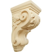 Ekena Millwork 3 1/2"W x 4"D x 7"H Small Traditional Acanthus Corbel, Maple