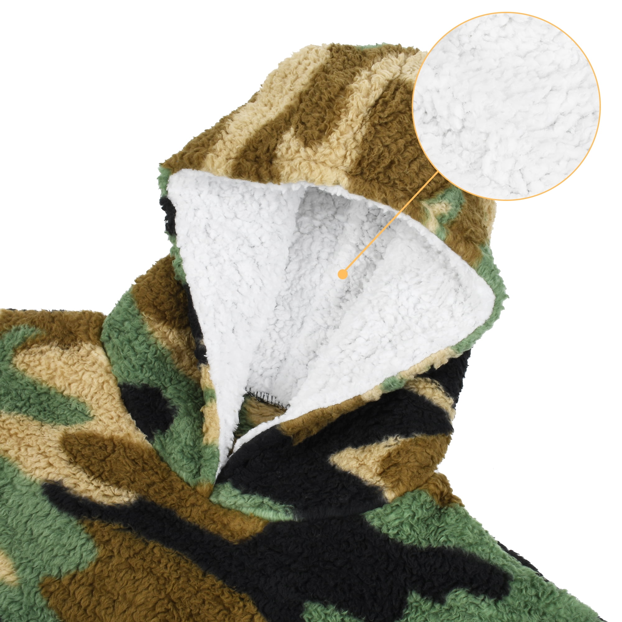 Catalonia Oversized Hoodie Blanket Sweatshirt, Super Soft Warm Comfortable Sherpa Giant Pullover with Large Front Pocket for Adults Men Women Teenagers Kids Wife Girlfriend, Green Camouflage