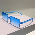 thumbnail image 1 of Men's stylish gray rectangular frameless sunglasses, simple one-piece commuter sunglasses with strong light protection, 1 of 5