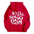 thumbnail image 3 of Anti Social Dog Mom Hoodies for Women 2025 Funny Graphic Hoodie with Pockets Hooded Sweatshirt Pullover Tops, 3 of 7
