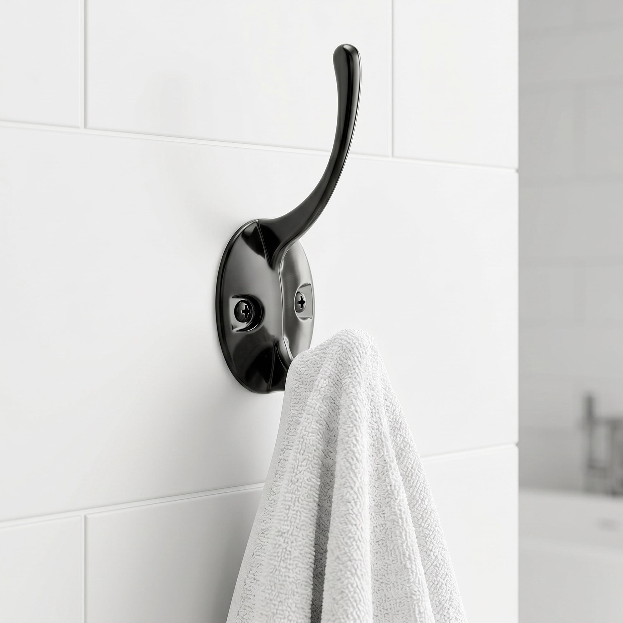 Unique Bargains Utility Hooks 12Pcs Metal Durable Wall Hooks for Kitchen Black