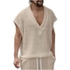 thumbnail image 1 of Camisola de Color Sólido de los Hombres, Ropa Interior de Denim sin Mangas con Cuello en V para Senderismo Y Uso Diario, Ligero Elástico de Fácil Ajuste, 1 of 1