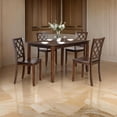 thumbnail image 6 of Ziko 5 Piece Dining Table Set, 4 Cross Back Chairs, Cherry Brown Solid Wood, 6 of 6
