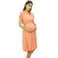 thumbnail image 4 of Bimba Maternity Robe Nursing Coverup With Side Shoulder Buttons Baby Shower Gift, 4 of 9