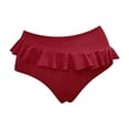 thumbnail image 6 of HOWPAY Women Bikini Bottoms Tummy Control Basic Swim Shorts with Full Coverage High Waisted Solid Color Beach Pool Bathing Suit Bottoms Red S, 6 of 7