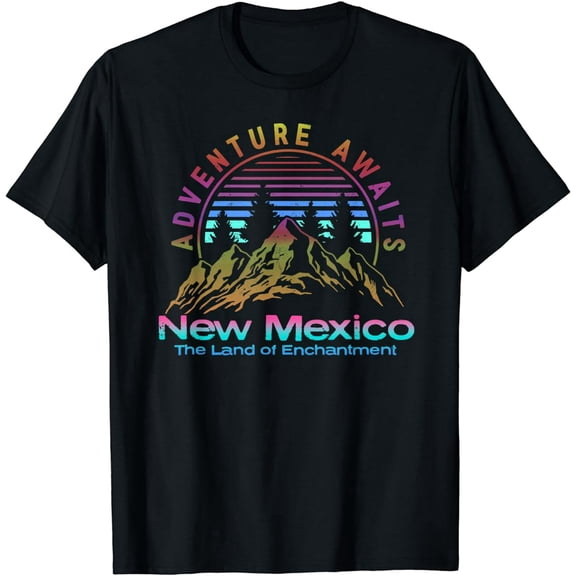 New Mexico State Retro Vintage Outdoors & NM Mountains T-Shirt