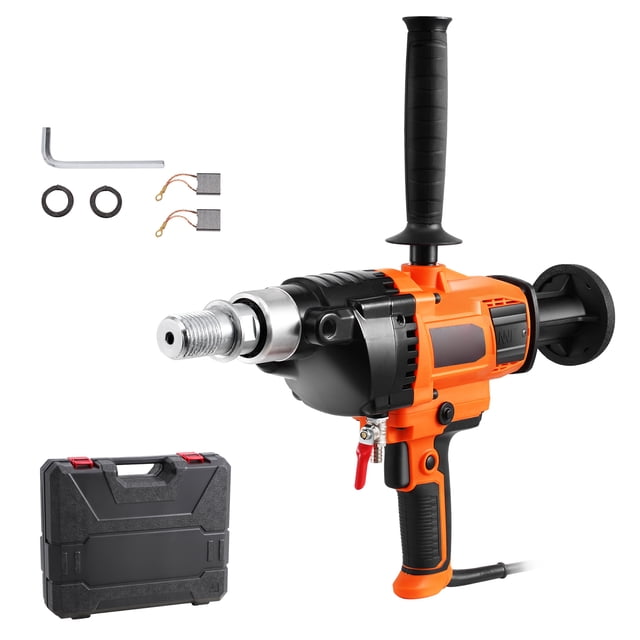 KFFKFF Diamond Core Drill Rig, Handheld with 0.8-6.3in Diameter, 2000W Power, Includes Carrying Case. Suitable for Concrete Drilling & Paint Mixing, Wet/Dry Use