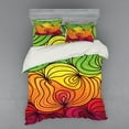 thumbnail image 1 of Ambesonne Abstract Bedding Set 4 Pcs, Colorful Tangled Lines, Queen, Multicolor, 1 of 3
