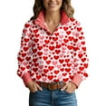 thumbnail image 2 of Heart Blouses for Women Valentine Cute Long Sleeve Button Up Dressy Lapel Collared Shirts Casual Outfits, 2 of 4
