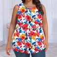 thumbnail image 4 of Womens Tank Tops 2026 Plus Size Summer Sleeveless T Shirts Pleated Crew Neck Tank Tops Longline Camisole Tunic Blouse Fashion Prints Lounge Casual Loose Fit Tee Comfy Outdoor Holiday, 4 of 7