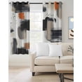thumbnail image 2 of Black Khaki Blackout Curtains for Bedroom Living Room Darkening Curtains 90 Inch Geometric Abstract Retro Art Aesthetic Black Out Window Curtain Privacy Window Treatment Grommet Drapes 52"x90"x2, 2 of 9