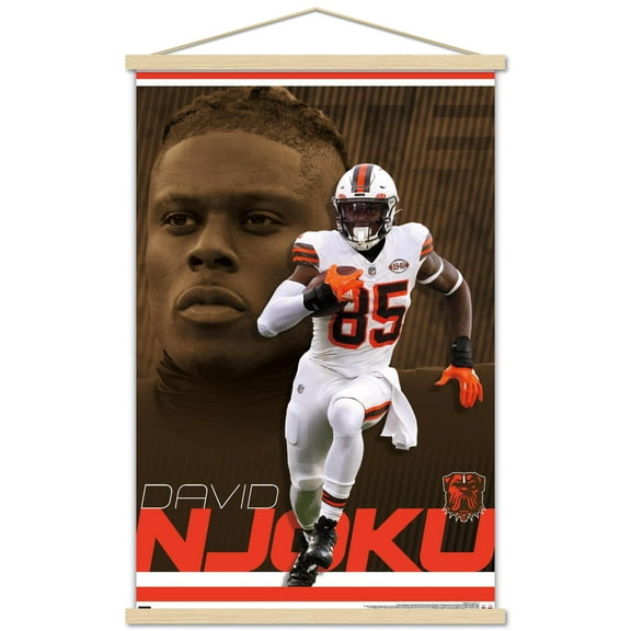 NFL Cleveland Browns - David Njoku 24 Wall Poster with Magnetic Frame, 22.375" x 34"