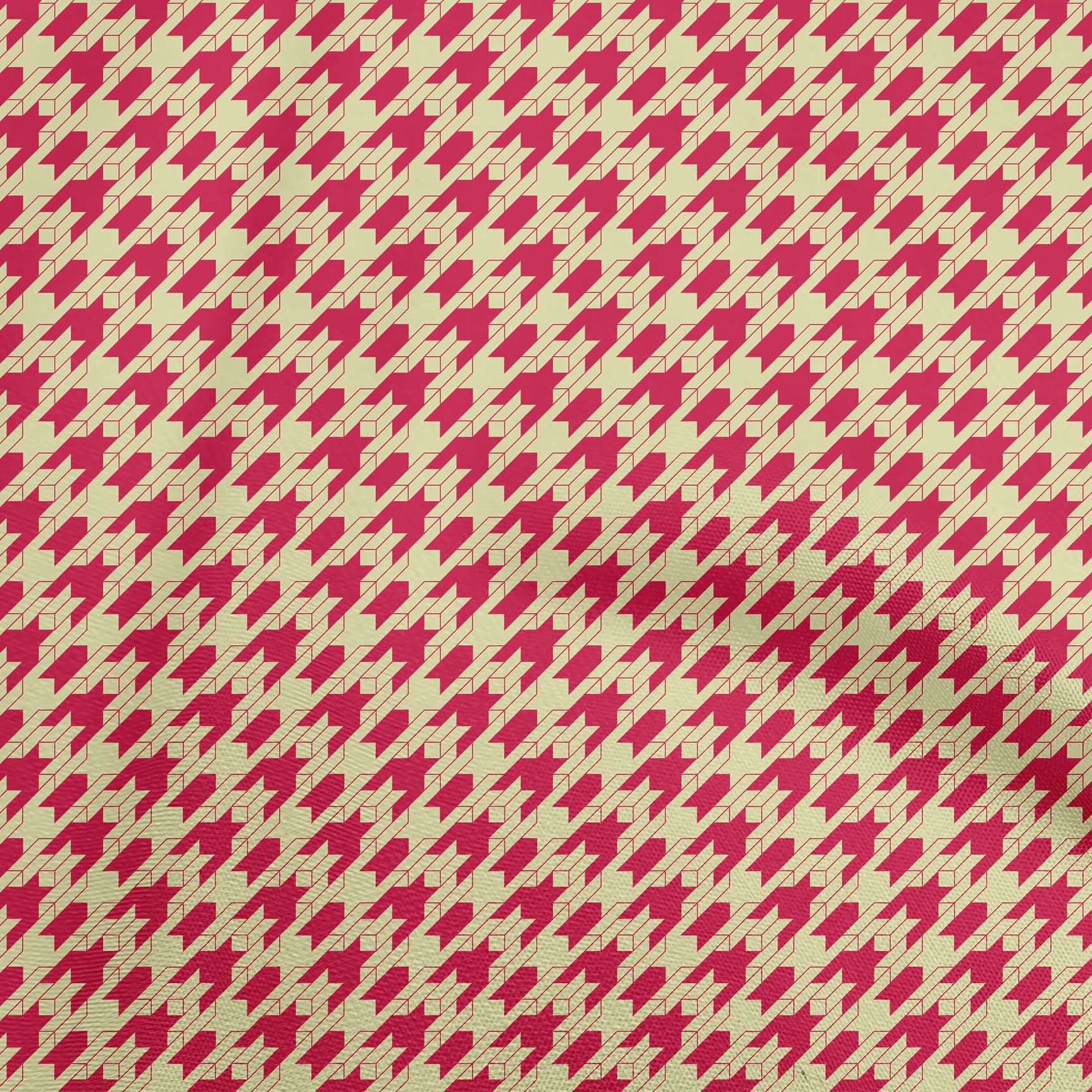 oneOone Velvet Red Fabric Houndstooth Dress Material Fabric Print Fabric By The Yard 58 Inch Wide