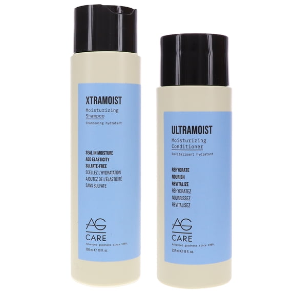 AG Care Xtramoist Moisturizing Shampoo 10 oz & Ultramoist Moisturizing Conditioner 6 oz Combo Pack