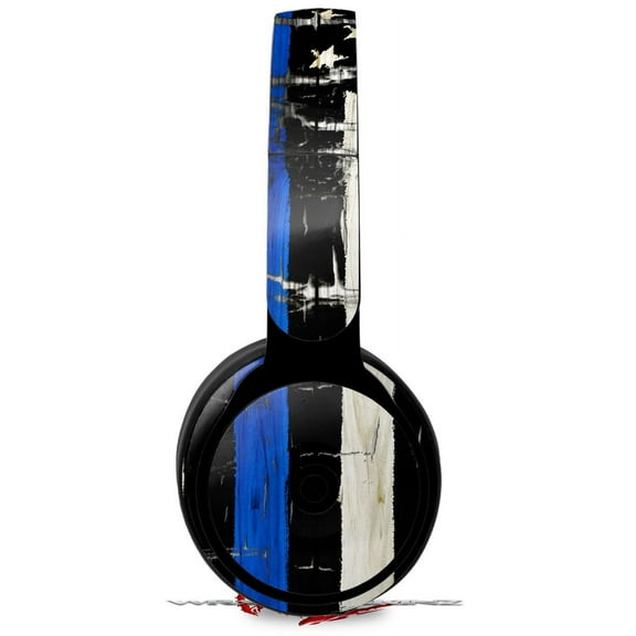 Skin Decal Wrap works with Original Beats Solo Pro Headphones Painted Faded Cracked Blue Line Stripe USA American Flag Skin Only BEATS NOT INCLUDED