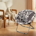 thumbnail image 3 of Saucer Chair Moon Chair Stretchable Polyester For Hotel Furniture Restaurant Style Polyester, Grey One Size, 3 of 8