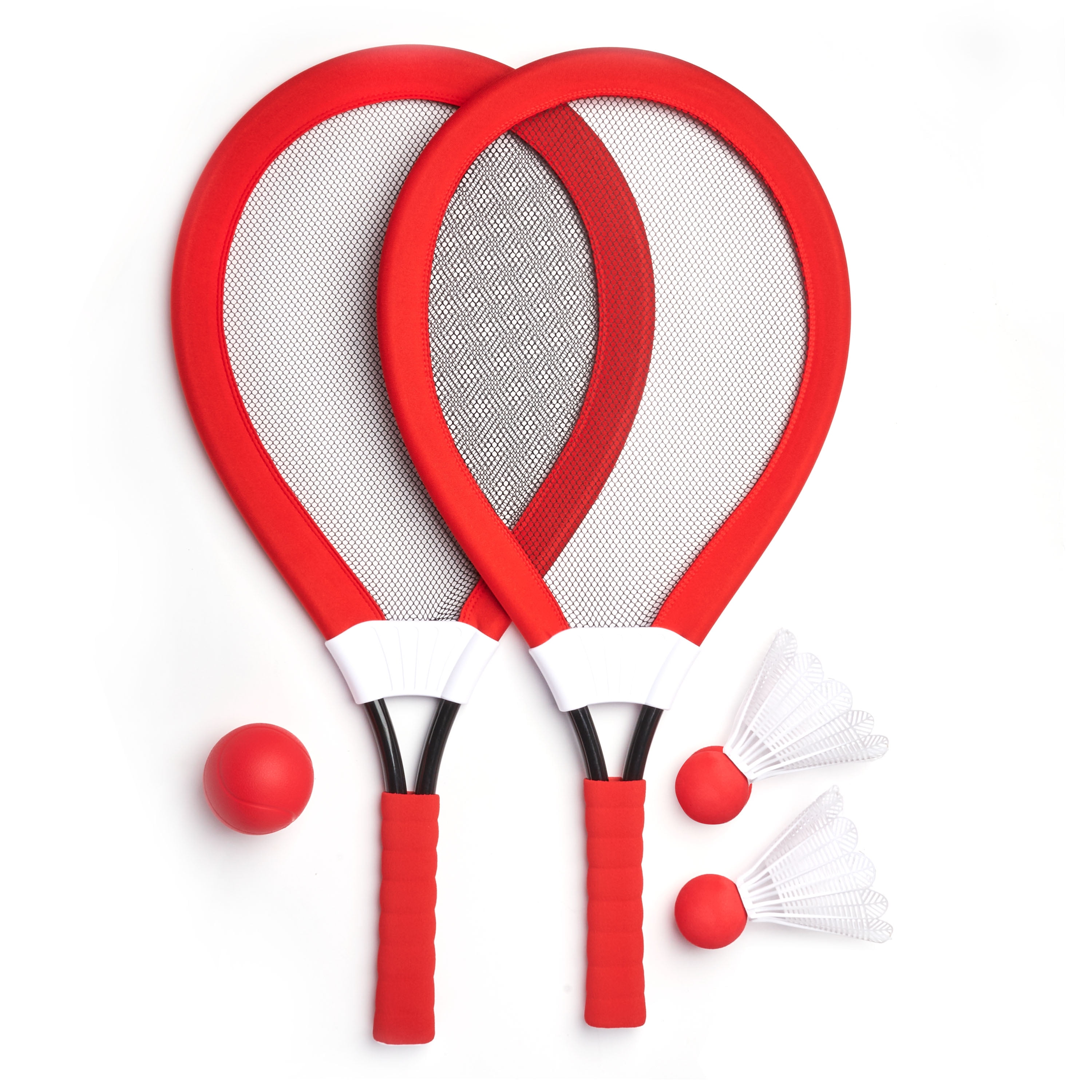 PACK of 2 Jumbo Soft Tennis Set With Soft Ball and Badminton Shuttlecock 