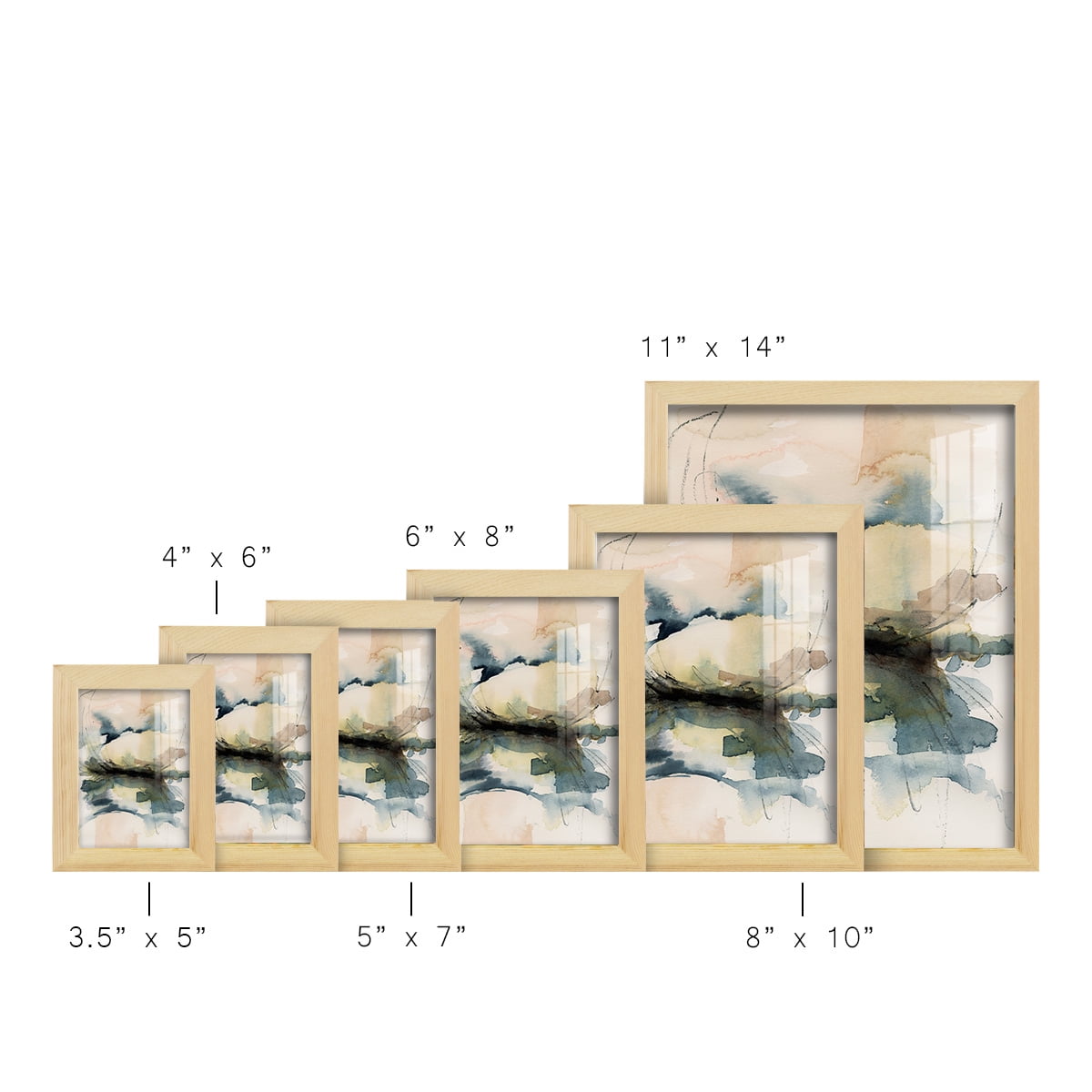 Winter Shoal II - Framed Print w/glass - Natural Wood