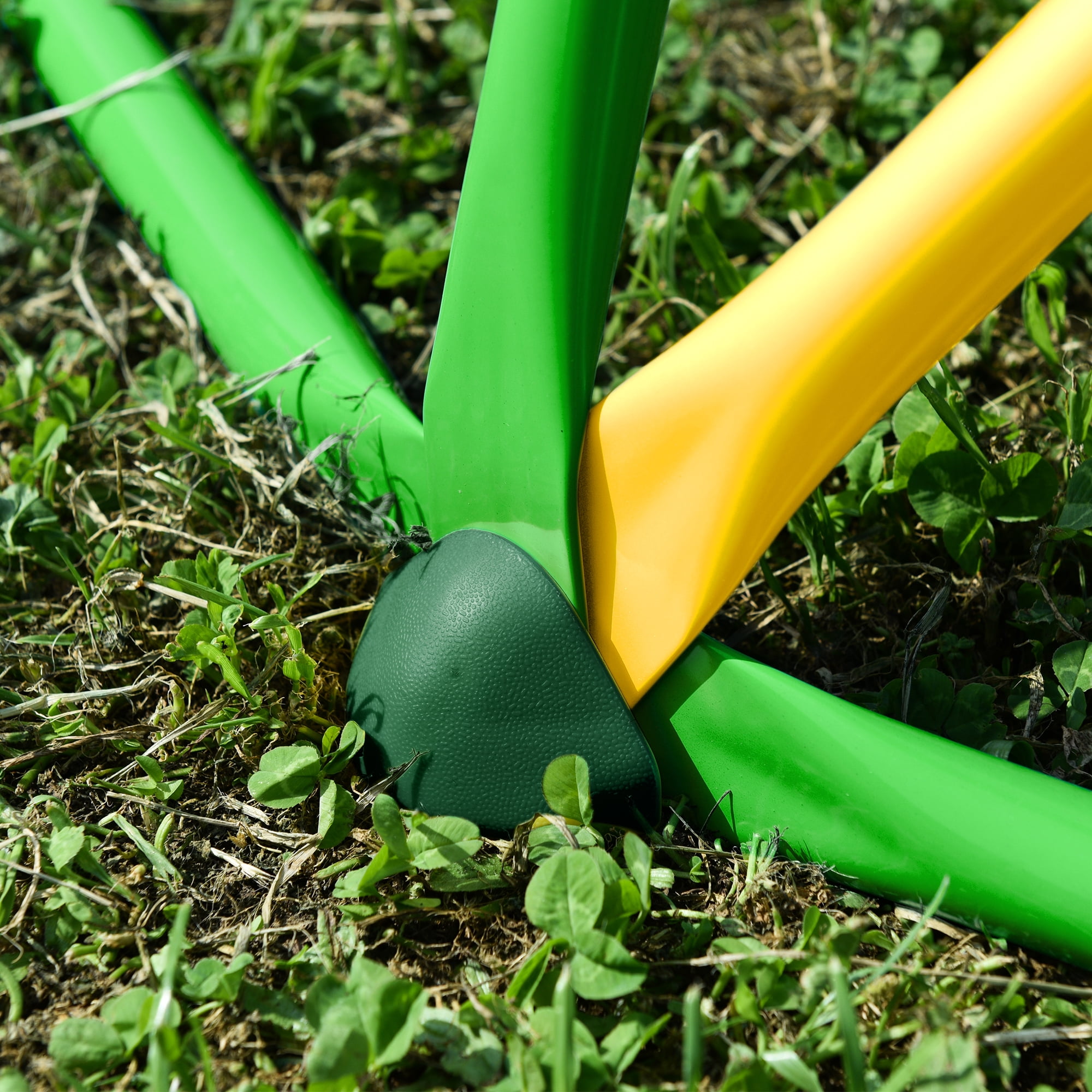 12ft Geometric Dome Climber Play Center for Kids, Outdoor Jungle Gym Climbing Dome Tower, Rust & UV Resistant Steel Supports 1000 LBS, Green & Yellow