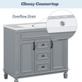 thumbnail image 4 of 36'' Bathroom Vanity with Top Sink,Modern Bathroom Storage Cabinet with 2 Doors & 2 Drawers ,Single Sink Bathroom Vanity set,Bathroom Storage Vanity,Grey, 4 of 7