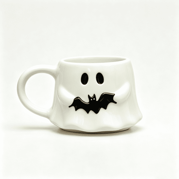 Halloween Ghost Stack Mug Set, Halloween Ghost Face Stoneware Mug Set of 1 with Playful Ghost Designs Microwave Dishwasher Safe Coffee Tea Gift(Multicolor)