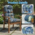 thumbnail image 3 of SHANNA 2 Pack Rocking Chair Cushion, Waterproof and Fade-Resistant Patio Chair Cushions, Non-Slip Indoor Rocking Chair Cushion with Ties, Thicken Chair Pads for Adirondack, 44"x20"x4", Blue Leaves, 3 of 11