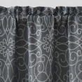 thumbnail image 2 of VCNY Home Versailles Charcoal Grey Scroll Rod Pocket Blackout Curtain Panel, 52" x 84", 2 of 5