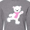 thumbnail image 4 of Inktastic Polar Bear, White Bear, Ice Skating Bear, Scarf Long Sleeve T-Shirt, 4 of 5