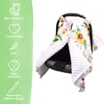 thumbnail image 2 of Sunflower Floral Car Seat Cover for Baby, Peekaboo Opening Carseat Cover for Boys and Girls, Minky Blanket / Nursing Covers for Breastfeeding, 2 of 5