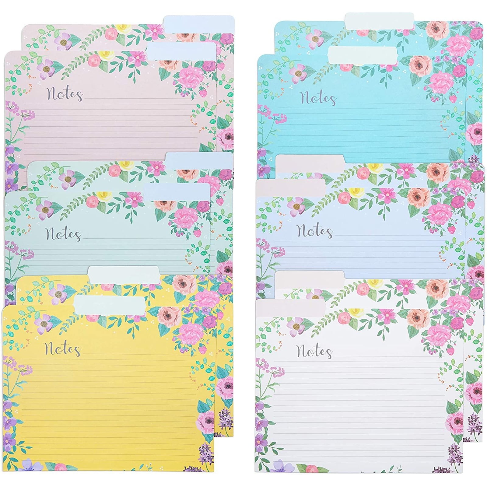 Decorative File Folders 9.5 x 11.5 Heavyweight Traditional Floral Designs with Matte Finish 6 Designs Fashion Folders by Better Office Products 12 Pack with 1/3 Cut Tab Letter Size 