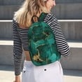 thumbnail image 5 of Balery Green Gold Glitter Mochila Clásica Impresa Básica para Viaje, Mochila Escolar Resistente al Agua, Mochila de Lona con Correas Ajustables-Medium, 5 of 5