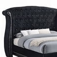thumbnail image 4 of Queen Size Upholstered Platform Bed Frame with Black Finish and No Box Spring Needed for Bedroom, 4 of 5